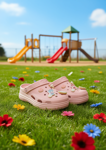 Sandali Zoccoli per Bambini con Spille Animate, Taglia 21, per Bambine, Estivi, in Plastica, con Punta Rotonda, Colore Unico, Suola in EVA - Product Image 2