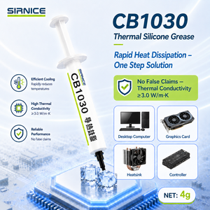 Pâte thermique industrielle en silicone SIRNICE en <span class=keywords><strong>vrac</strong></span> pour dissipateur thermique, composé conducteur thermique 3.0 W/m.K, température de fonctionnement -50~200°C - Product Image 2