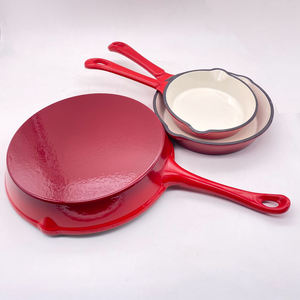 Poêles à soupe en fonte émaillée de 16 cm, 20 cm, 25 cm, vente en gros, poêle à frire, manche long, antiadhésif, ustensiles de cuisine - Product Image 3