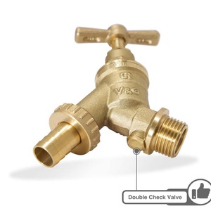 Robinet d'extérieur en laiton BSP 1/2'' pour tuyau d'arrosage avec adaptateur de raccord fileté 3/4'' supplémentaire pour l'irrigation - Product Image 3