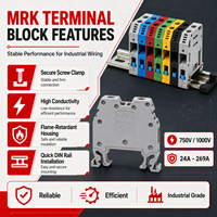 Bloc de bornes MRK modulaire professionnel à haute conductivité en cuivre, fiable, pour montage sur rail DIN, pour distribution d'énergie