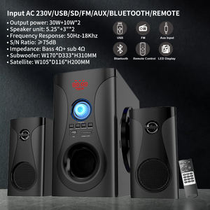 Système de haut-parleurs multimédia 2.1 pour home cinéma électronique, son surround HiFi, subwoofer audio, divertissement et loisirs - Product Image 2