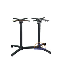 Mobilier d'extérieur populaire Prix bon marché Bar Café Pliable Restaurant Jardin Tables pliantes en fonte d'aluminium Pied de base