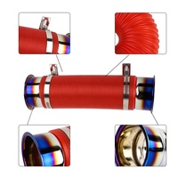 Tuyau d'admission d'air flexible en aluminium universel 76mm 3 "pour voiture Tube en PVC Tuyau télescopique d'entrée de conduit de refroidissement d'air pour moteur