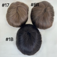 Prothèse capillaire pour hommes en cheveux humains indiens Remy bruts, base en PU à peau fine avec boucles en V, densité 130%-140%, système de remplacement capillaire pour la perte de cheveux
