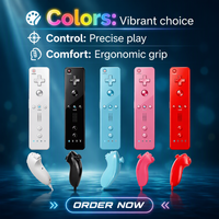 Manette sans fil 2 en 1 avec moteur de vibration intégré, Motion Plus et Nunchuks pour Wii/Wii U