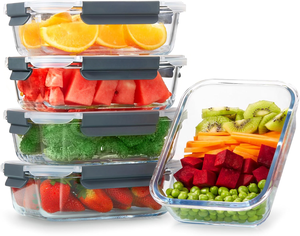 กล่องอาหารแก้วเก็บอาหารสุญญากาศสำหรับครัวเรือน พร้อมฝาปิด ชุดกล่องแก้ว <span class=keywords><strong>Glasslock</strong></span> - Product Image 1
