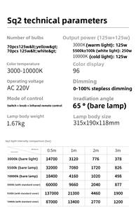 वर्ग 2 250w 3000-10000k Cr96 + एसी डुअल वोल्टेज नेतृत्व फोटोग्राफी लाइट फाफ्ट स्टूडियो लाइव किट उपकरण इन्फ्रारेड रिमोट - Product Image 5
