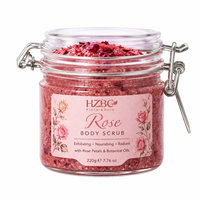 Gommage au sucre de rose en gros - Exfoliant anti-âge hydratant en profondeur pour peaux sensibles, à l'huile et aux pétales de rose naturels, pour une peau éclatante