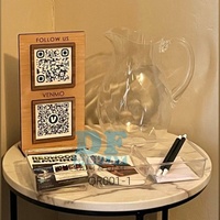QR001 Placa Personalizada de Acrílico o Madera para Mesa con Código QR de Facebook, Letrero de Belleza, Letrero Comercial para Redes Sociales con Soporte
