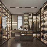 Armoire-penderie en verre fumé avec cadre en aluminium, design moderne, ensemble complet, dressing sur mesure en bois, fabriqué à Foshan
