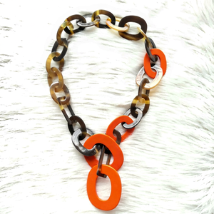 Collier long en corne de buffle naturelle plaqué quartz de qualité supérieure pour femmes, cadeau de mode africaine - Product Image 1