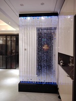 SHYDOOR Mur d'eau en acrylique de style nordique, grand écran mural à bulles, paysage aquatique, aquarium pour salon