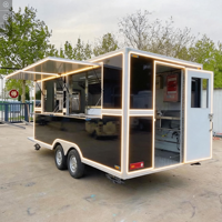 Prix d'usine Remorque mobile de restauration 4,9 m en fibre de verre et aluminium entièrement équipée pour la vente de nourriture de rue, résistante à la rouille