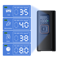 Compresseur d'air numérique portable sans fil pour pneus, double cylindre, 85W, 24-32L/min, 150psi, ABS, compatible 3 piles 18650/2500mAh