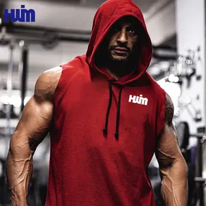 Men's Hooded Tank Tops Bodybuilding Muscle Cut Off T Shirt Sleeveless Gym Training Hoodies High Quality Workout Quick Dry Vest