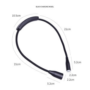 Lampe de lecture LED rechargeable par USB Meilleure valeur Lampe de cou portable pliable pour le bureau Blanc Petite taille pour la maison Salon - Product Image 1