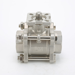 Vanne à boisseau sphérique à plateforme haute en acier inoxydable 304 GQ11F-16P, trois pièces, filetage manuel, vapeur industrielle, filetage interne - Product Image 1