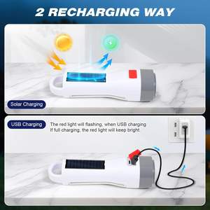 Lampe torche solaire rechargeable, LED super lumineuse, 1000 lumens, étanche, pour les pannes de courant, la maison, le camping, la survie en plein air - Product Image 5