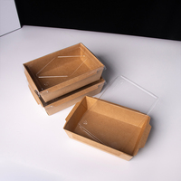 Boîte à repas jetable en papier pour emporter, contenant alimentaire à deux compartiments