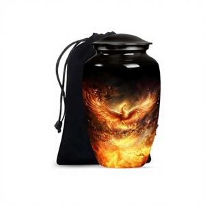 Urna decorativa funeraria de pájaro Fénix para cenizas humanas, urna de cremación para hombres adultos y mujeres, urna grande con bolsa de terciopelo gratis - Product Image 1