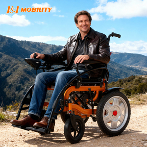 Sedia a Rotelle Elettrica Portatile per Disabili: Leggera, Pieghevole, con Schienale Alto, Seduta Larga T204 -- 500115 - Product Image 1