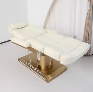 <b>Electric</b> Facial Massage <b>Table</b> White Gold Adjustable Beauty Treatment Bed Portable Salon Furniture - Product Image 4
