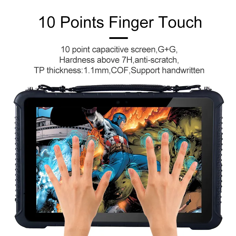 Industrial 10 pulgadas 8GB 128GB Win 10 Rugged Tablet Pc con escáner NFC opcional 4G LTE