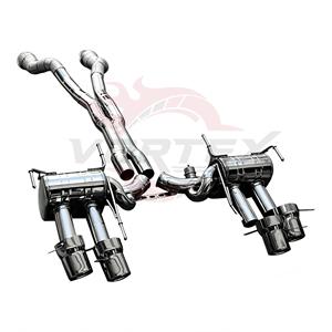 Vortex Stainless Steel Valved <b>Exhaust</b> for Ferrari F12 Berlinetta 6.3L with Mid Section Dual Silencer Quad Tips Assembly - Product Image 1