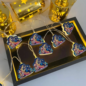 DAMAI 4.5m Eid Al Adha Decorations <b>String</b> <b>Lights</b> Eid Moon Star Kerosene Lantern Lamp Ramadan <b>Outdoor</b> Decoration Party Supplies - Product Image 5