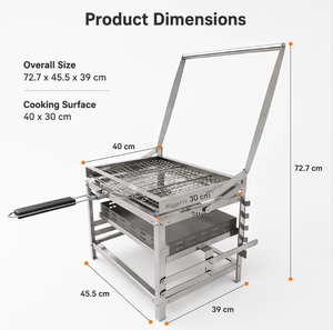 Griglia BBQ in Acciaio Inox BlazeFor per Esterni, Griglia a Carbone Ribaltabile per Campeggio, Vendita Diretta dalla Fabbrica - Product Image 2