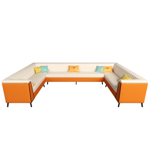 Canapé d'angle en forme de <span class=keywords><strong>L</strong></span> pour club, restaurant, ou bar, avec banquette et chaise longue en U - Product Image 3