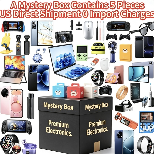 Includes 5 Pieces Mystery Gift Box Lucky Electronics Random Watch Earphone Phone Tablet Laptop Advanced Surprise Mystery Box