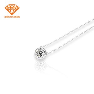 Collier avec pendentif tendance pour femme, bijoux cadeau, argent sterling 925 plaqué rhodium, 10k/12k/14k/18k, moissanite blanche jaune - Product Image 6