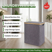 Panier à linge compact et durable, pliable, gain de place, avec poignées de transport faciles