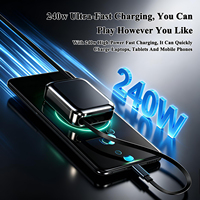 Câble USB C rétractable personnalisé avec logo, 240W, 1M, cordon télescopique extensible, charge rapide, portable, double type C