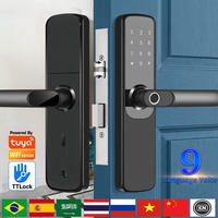 Application Tuya Wifi pour la maison, serrure intelligente biométrique, lecteur d'empreintes digitales, mot de passe, poignée de porte, serrures intelligentes TTlock pour porte d'entrée