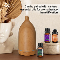 Diffuseur de parfum en céramique mate à grain de bois, 3 couleurs, avec lumière nocturne colorée à brume fine de 110 ml pour bureau, chambre à coucher, bureau