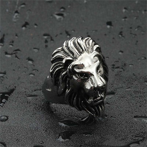 Lion <b>Ring</b> Men's Stainless Steel Animal Shape Retro Punk Style Jewelry Gift <b>Silver</b> Color 260123 - Product Image 4