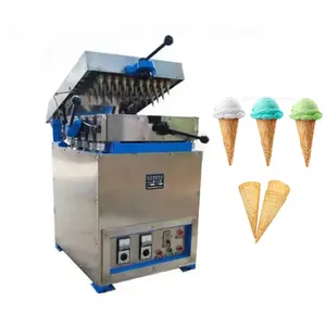 Máquina comercial de waffles e waffles, máquina automática de cone de sorvete, equipamento de aço inoxidável CE para lanches