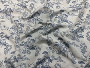 Vintage Blue Toile De <strong>Jouy</strong> Jacquard <strong>Fabric</strong> Double Sided for Jacket Waistcoat - Product Image 4
