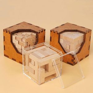 Cubo de Madera 3D, Juego de Lógica Desafiante, Rompecabezas para Desarrollar Habilidades - Product Image 3