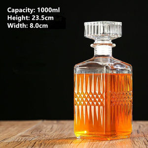 Vente en gros Meilleur prix Bouteille en verre 1000ml <span class=keywords><strong>Whisky</strong></span> Carafe à vin avec bouchon Home Hotel Restaurant Banquet Bar - Product Image 3