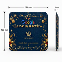 Carte NFC de Noël et du Nouvel An avec logo personnalisé, PVC RFID NTAG213, avis Google pour restaurant, hôtel, fête