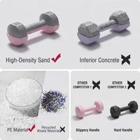 Ensemble d'haltères en plastique rose pour la maison, le fitness, le Pilates, les enfants, le yoga et la randonnée