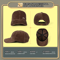 Casquette de baseball en velours côtelé structurée pour l'automne et l'hiver, avec logo brodé, pour femmes et hommes, à visière incurvée à 6 panneaux