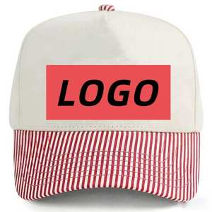 Wholesale Custom 100% Cotton Striped Baseball Caps High Quality 5-Panel Wear-Resistant Baseball Caps Vintage Baseball Caps - Product Image 4