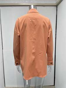 S-5XL nouveau printemps/été Polo simple boutonnage Cardigan chute épaule chauve-souris chemise loisirs chemise à manches longues - Product Image 6