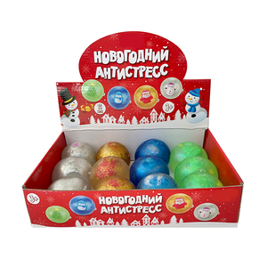 Balle rebondissante lumineuse de Noël colorée de haute qualité OEM, avec paillettes aquatiques, jouets sensoriels écologiques pour enfants - Product Image 4