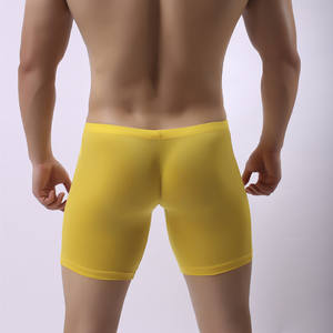 سراويل داخلية صيفية عصرية من الحرير الجليدي للرجال ، ملابس داخلية كاجوال جيدة التهوية مع سراويل مستقيمة الساق ، سراويل داخلية من الحرير الجليدي - Product Image 2